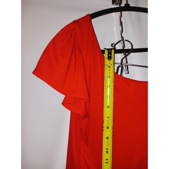 Lovers Friends Bethany Jumpsuit Small Red Women 1 Shoulder Front Tie Belt & Zip - Picture 12 of 15